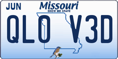 MO license plate QL0V3D