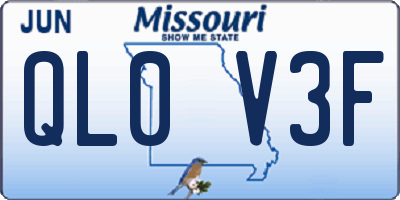 MO license plate QL0V3F