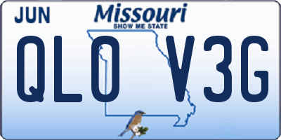 MO license plate QL0V3G
