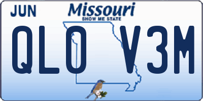 MO license plate QL0V3M