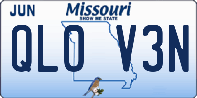 MO license plate QL0V3N