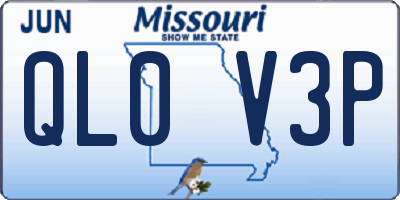 MO license plate QL0V3P