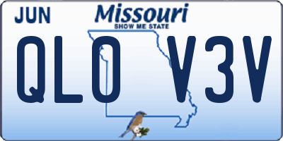 MO license plate QL0V3V