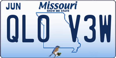 MO license plate QL0V3W