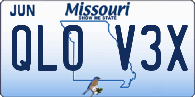 MO license plate QL0V3X