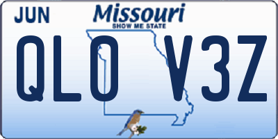 MO license plate QL0V3Z
