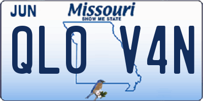 MO license plate QL0V4N