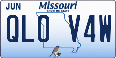 MO license plate QL0V4W