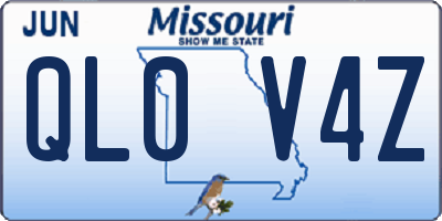 MO license plate QL0V4Z