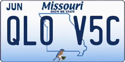 MO license plate QL0V5C