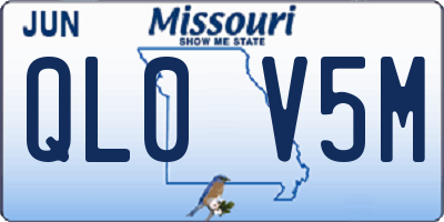 MO license plate QL0V5M