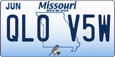 MO license plate QL0V5W