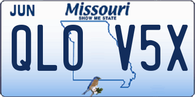 MO license plate QL0V5X