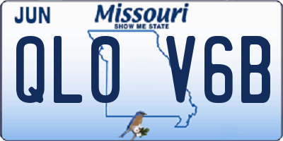 MO license plate QL0V6B