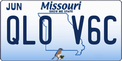 MO license plate QL0V6C