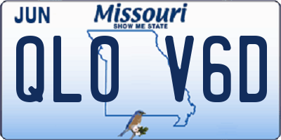 MO license plate QL0V6D