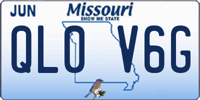 MO license plate QL0V6G