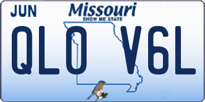 MO license plate QL0V6L