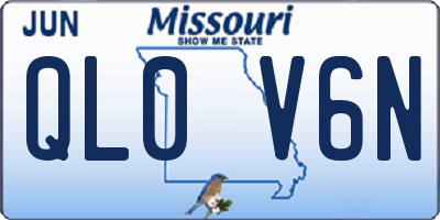 MO license plate QL0V6N