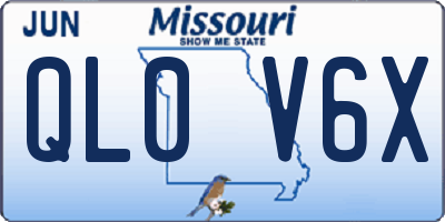 MO license plate QL0V6X