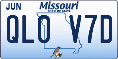 MO license plate QL0V7D