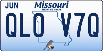 MO license plate QL0V7Q
