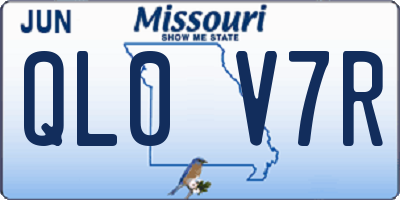 MO license plate QL0V7R