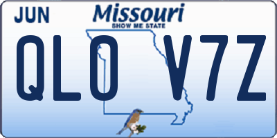 MO license plate QL0V7Z