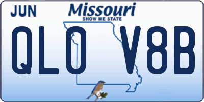 MO license plate QL0V8B