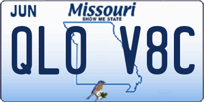 MO license plate QL0V8C
