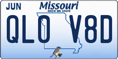 MO license plate QL0V8D