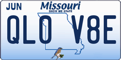 MO license plate QL0V8E