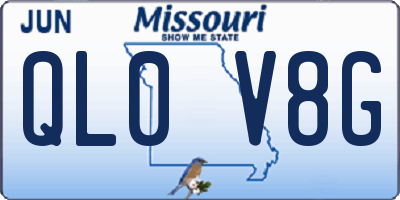 MO license plate QL0V8G