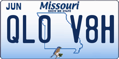 MO license plate QL0V8H