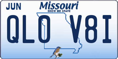 MO license plate QL0V8I