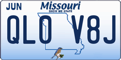 MO license plate QL0V8J