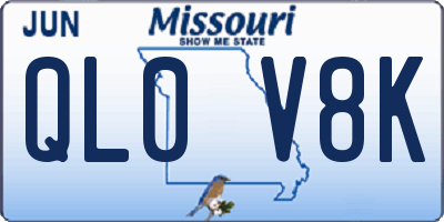 MO license plate QL0V8K