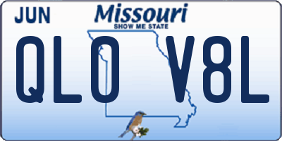 MO license plate QL0V8L