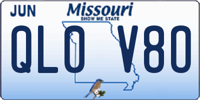 MO license plate QL0V8O