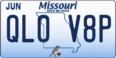 MO license plate QL0V8P