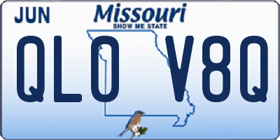 MO license plate QL0V8Q