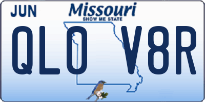 MO license plate QL0V8R