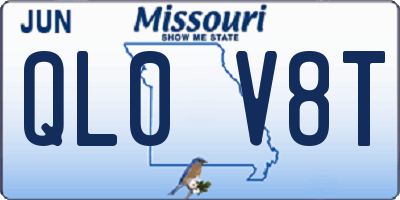 MO license plate QL0V8T