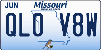 MO license plate QL0V8W