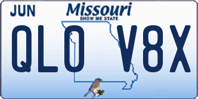 MO license plate QL0V8X