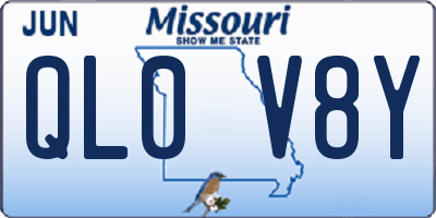 MO license plate QL0V8Y