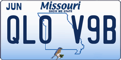 MO license plate QL0V9B