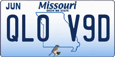 MO license plate QL0V9D