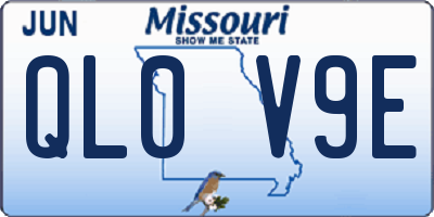 MO license plate QL0V9E