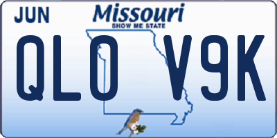 MO license plate QL0V9K